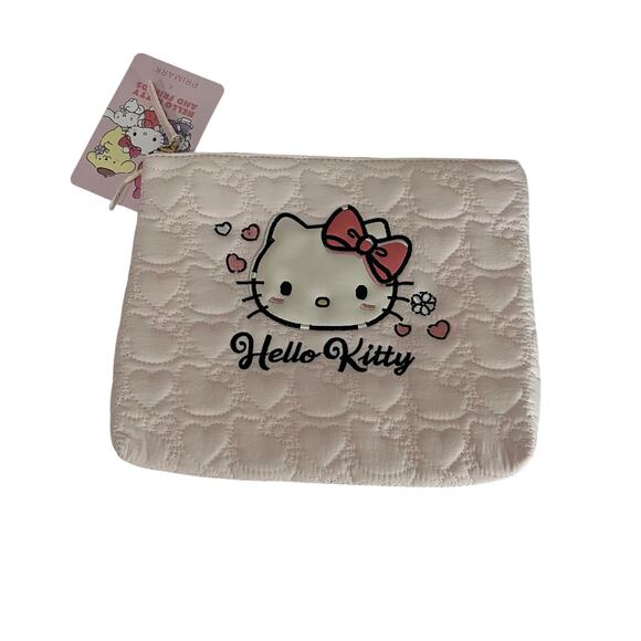 Hello Kitty Primark Cosmetic Bag Quilted Makeup Pouch Toiletry Kidcore Girly NWT - Picture 1 of 3